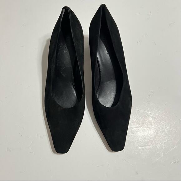 Vince Black Ania Suede Pumps Heel Size 9.5 - Picture 4 of 8